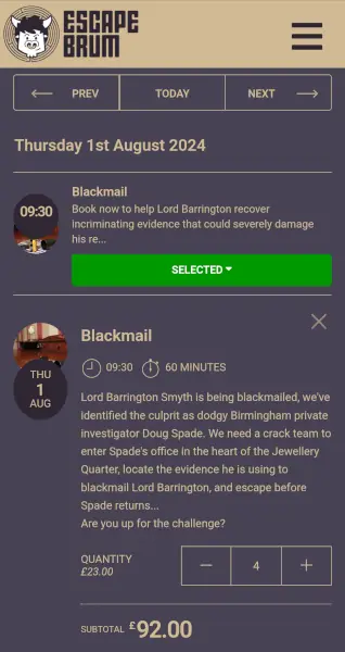 booking screenshot 1