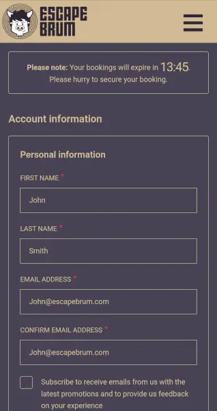 booking screenshot 1